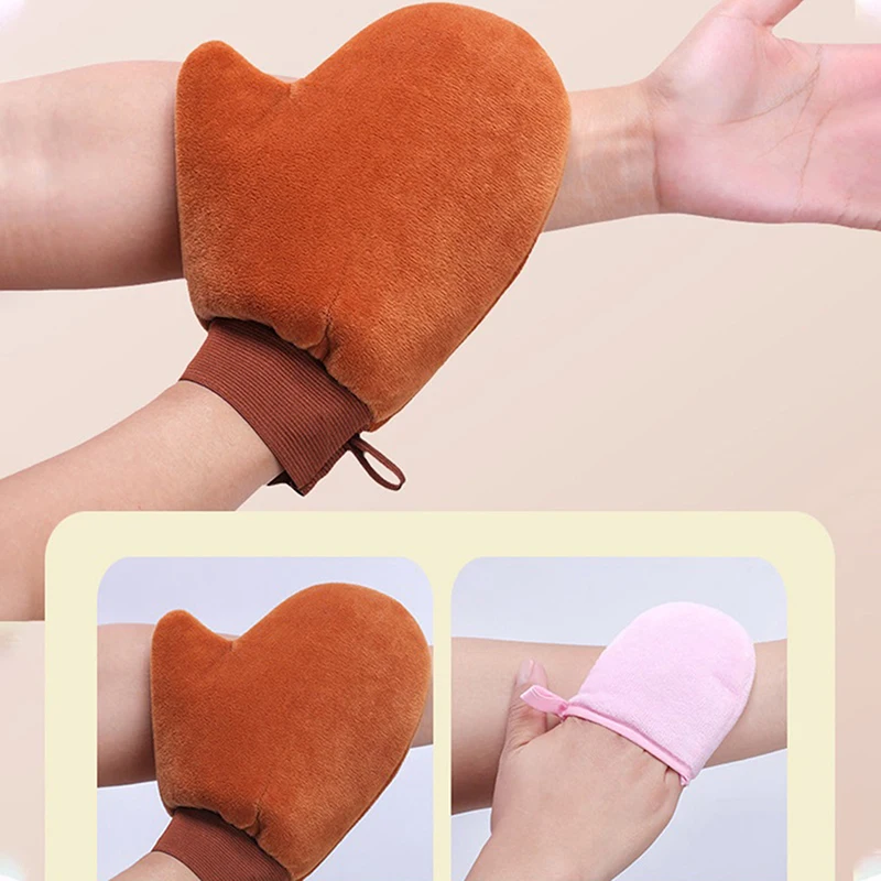 Body Lotion Glove Self-Tanning Mitt Double-Sided Prevents Sticky Hands Applicator Quick Dry Flocking Glove Makeup Applicator