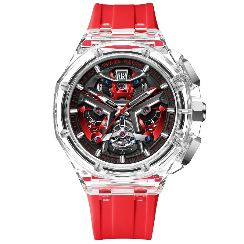 SVJ Luxury Limited Edition Men's Watch High-end Three-dimensional Hollow Engraving Luminous Watch Waterproof Quartz Men's Watch