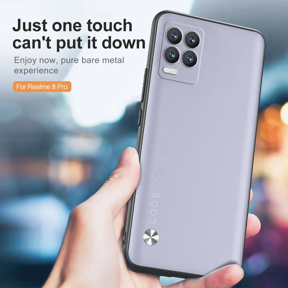Luxury Leather Case For OPPO Realme 8 Pro Shockproof Full Cover Phone Back Shell Funda For Realmy Realmi Realme8 Silicone Bumper