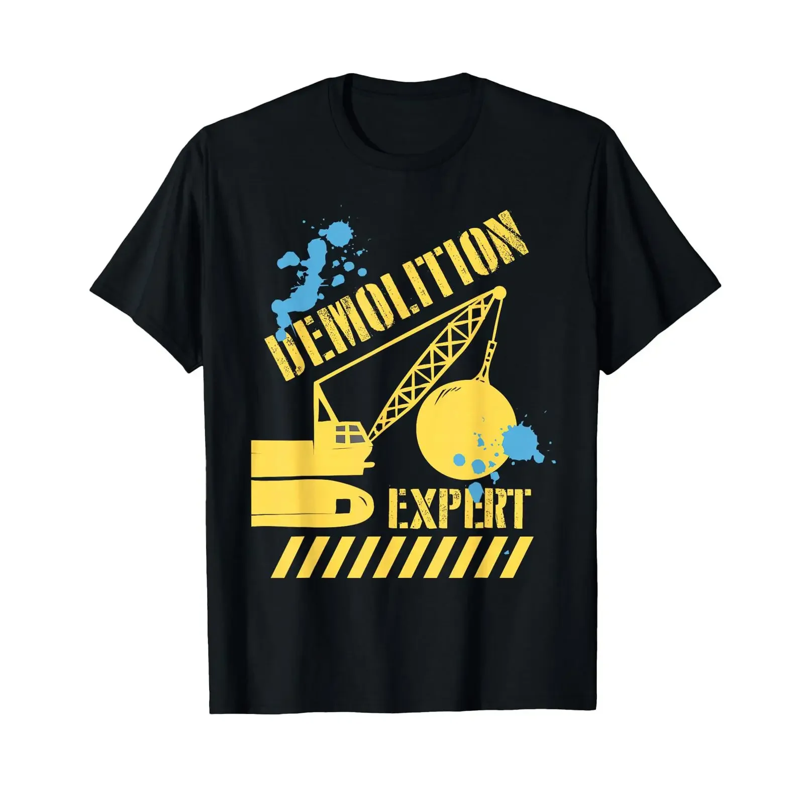Demolition expert excavator wrecking ball construction site young dad t shirt vintage Washed Stylish Top For Everyday Wear