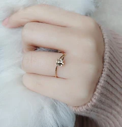 Fashion Sunflower Closed Ring for Women Small Fresh Chrysanthemum Flower Ring Flower Simple Wedding Engagement Ring
