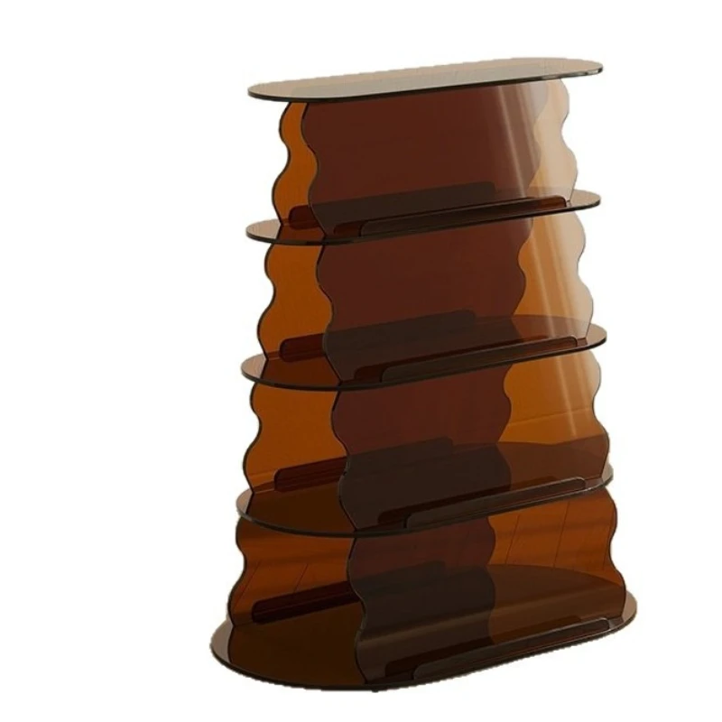 

Acrylic Floor Shelf Living Room Magazine Cabinet Commercial Creative Bookshelf Sofa Side Cabinet