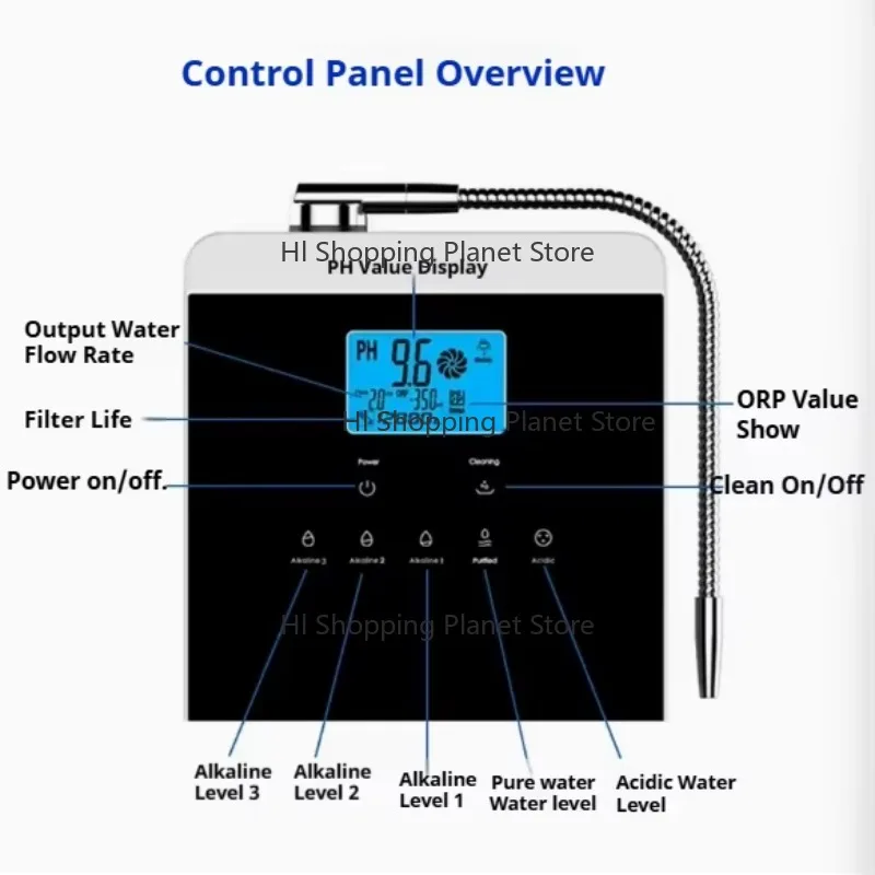 Household Multi-functional Electrolyzer Acid Alkaline Electrolytic Io-nizer Three Water Output Modes Water Purifier China