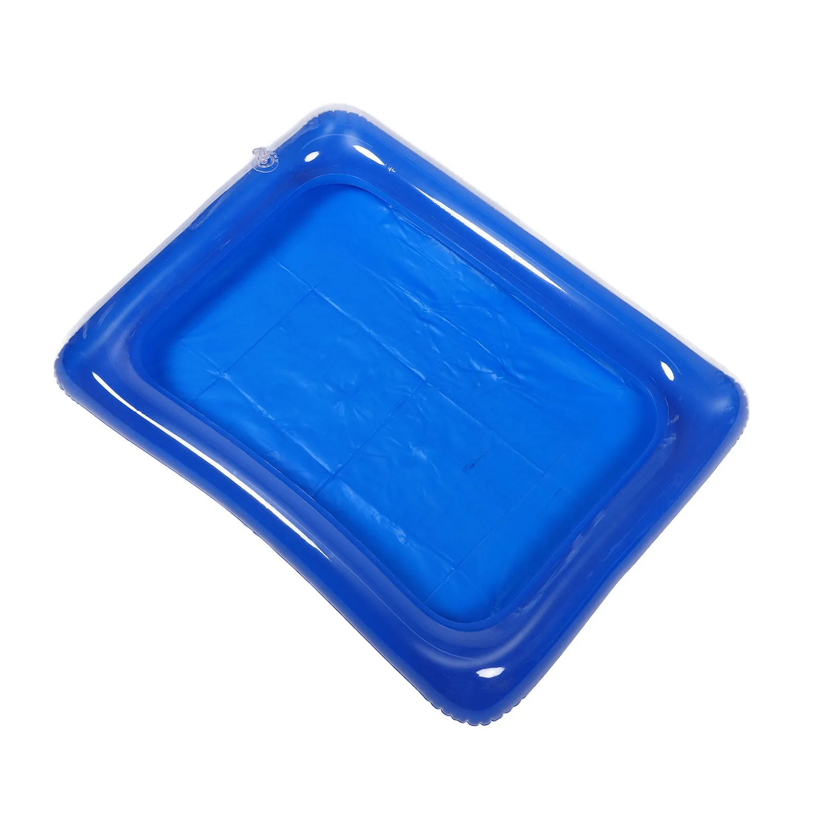 Large Inflatable Sandbox for Children Blue Heavy Duty PVC Sand Play Mat Easy Storage Home Beach Style Fun No Outdoor Needed