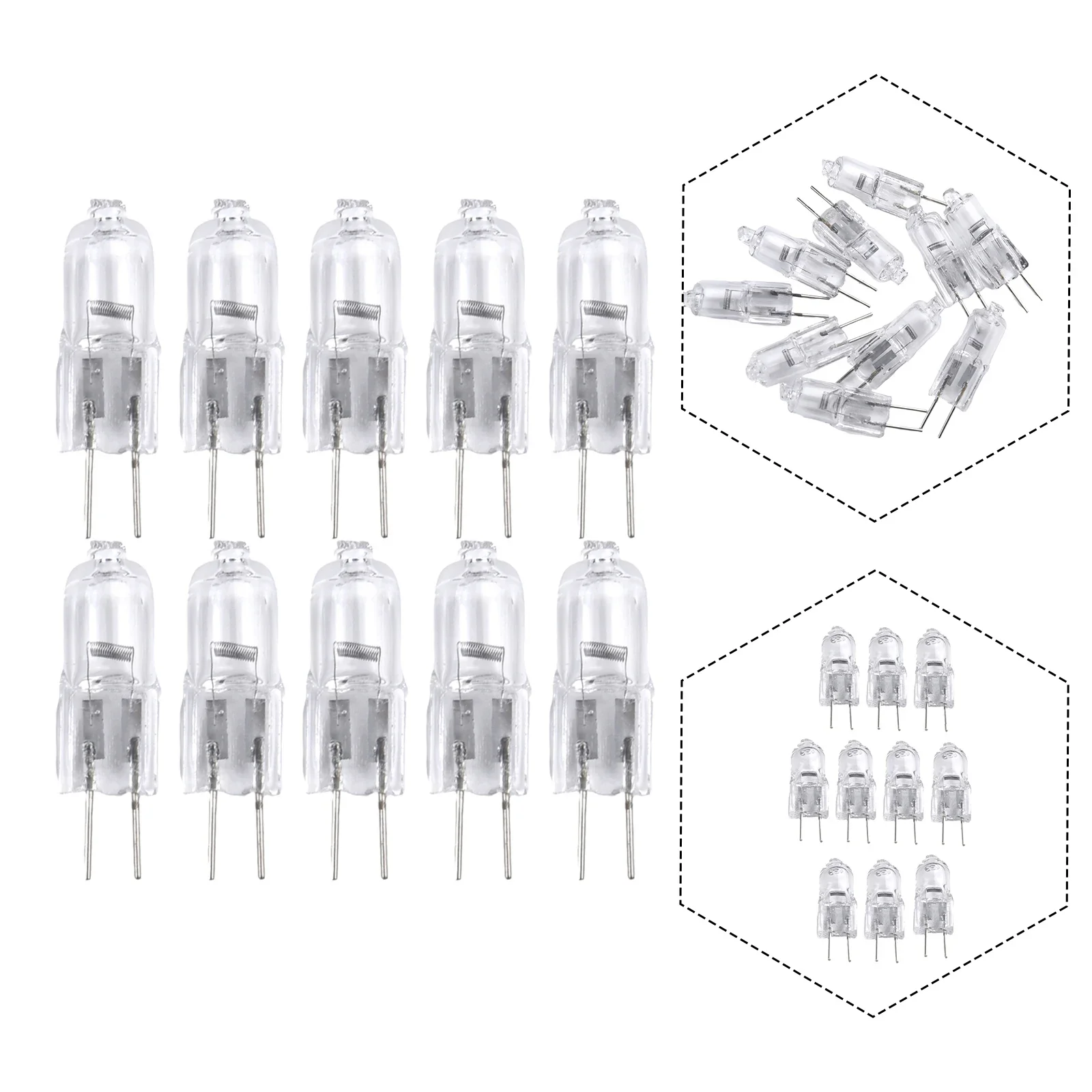 10Pcs G4 12V 5W/10W/20W/30W/50W Halogen Lamp 2 Pin Light Bulb Lamp 2900K For Fragrance Light Ceiling Lamp Desk Light WHOLESALE