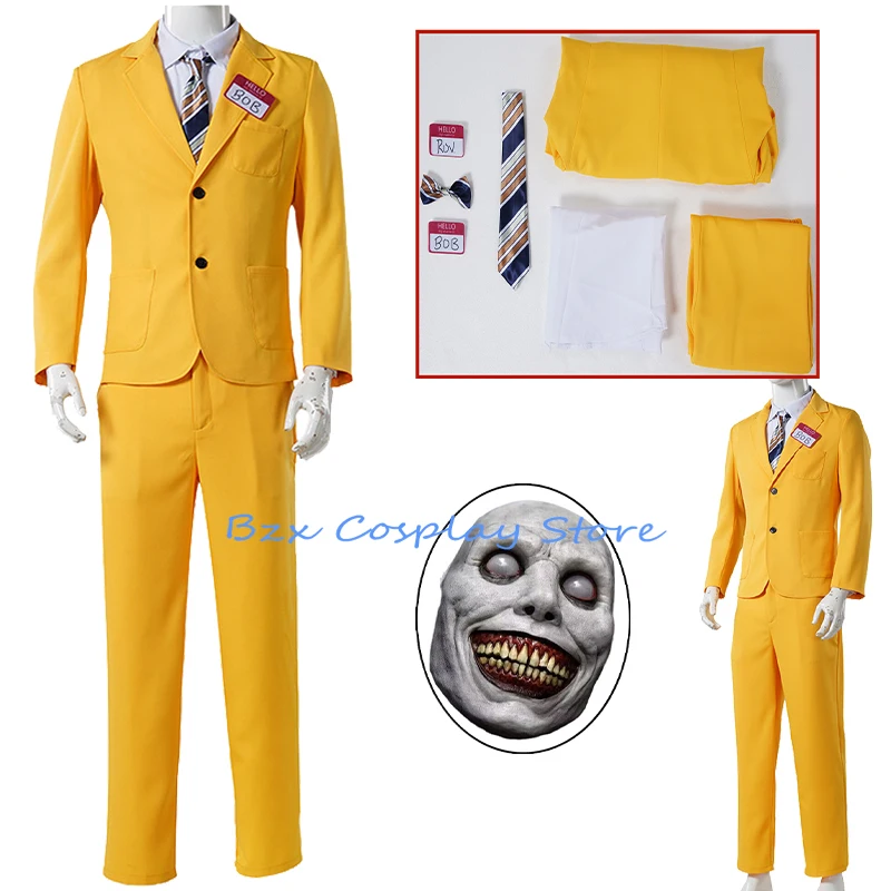 The Beatles 2 Cosplay Anime Strange Grand Mage BOB Costume Yellow Uniform Coat Mask Suit Halloween Party Clown Outfit for Man