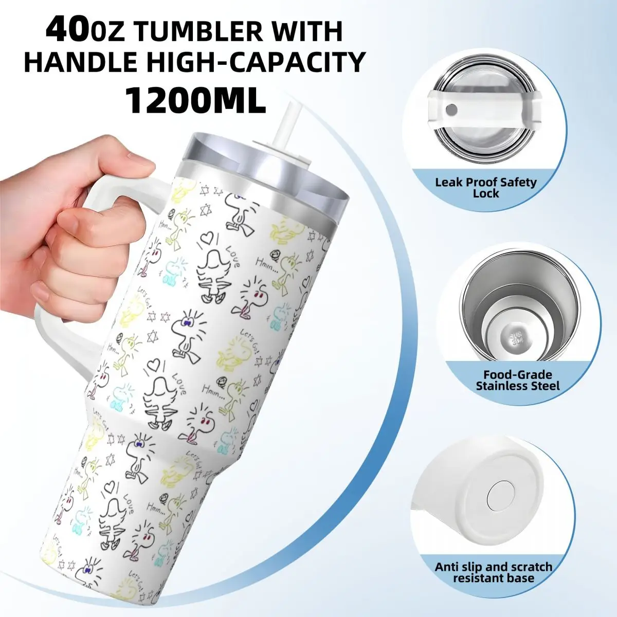 Winnie The Pooh Tumbler Hot Drinks Water Bottle Leakproof Stainless Steel Thermal Cups Custom DIY Travel Car Mugs