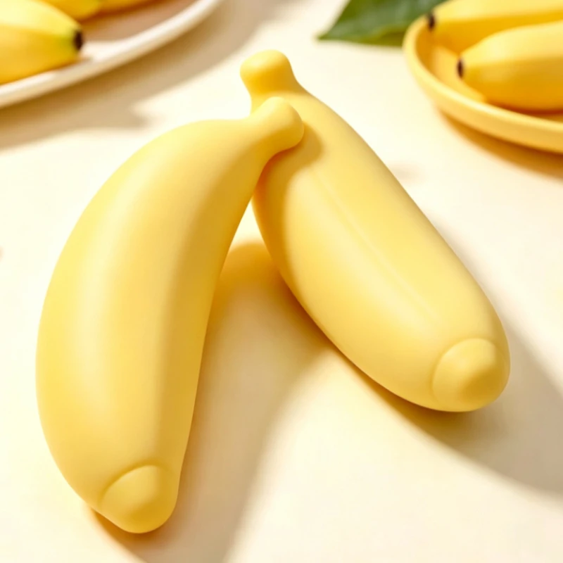 Knuspriger Bananen-Squishy-Spielzeugblock, weicher, drückbarer Stressball, taktiler Fidget-Spielzeug für Erwachsene, sensorisches, beruhigendes Geschenk – Detail 3