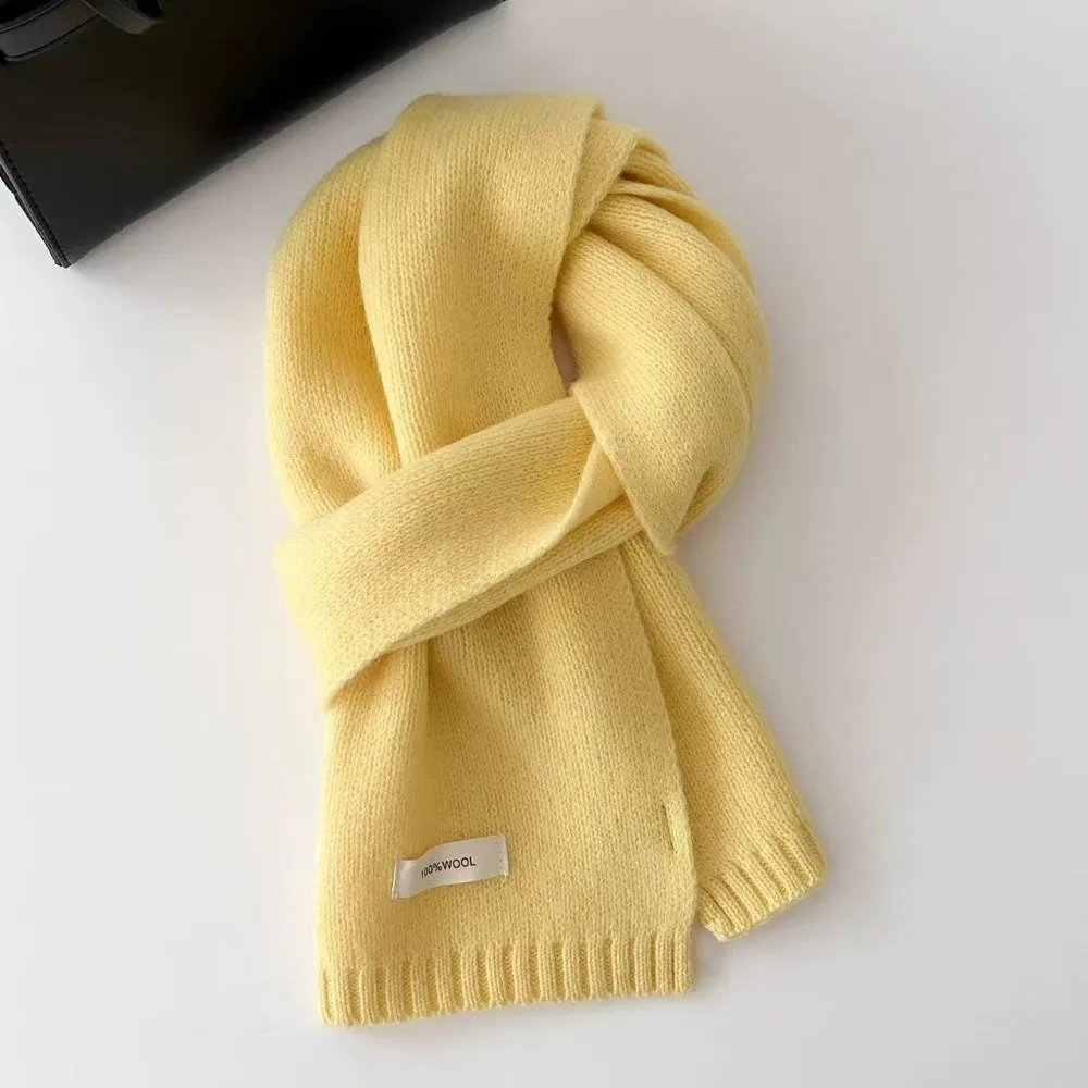 

Autumn Winter Warm 100% Cashmere Knitted Scarf Thermal High End Pure Wool Knitted Scarf Neck Protection Couple Style Neck Warmer