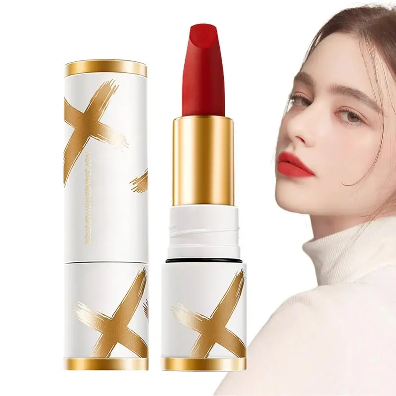 Velvet Lipstick Matte Longwear Lip Stick Stain in Long-lasting Highly Pigmented Color No-Budge Non-stick Cup Not Fade Waterproof