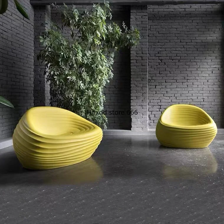 FRP furniture modeling chair outdoor high-grade threaded leisure chair image 2