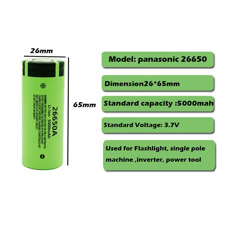 100% nowy oryginalny wysokiej jakości 26650 baterii 5000mAh 3.7V 50A akumulator litowo-jonowy dla 26650A LED latarka + ładowarka