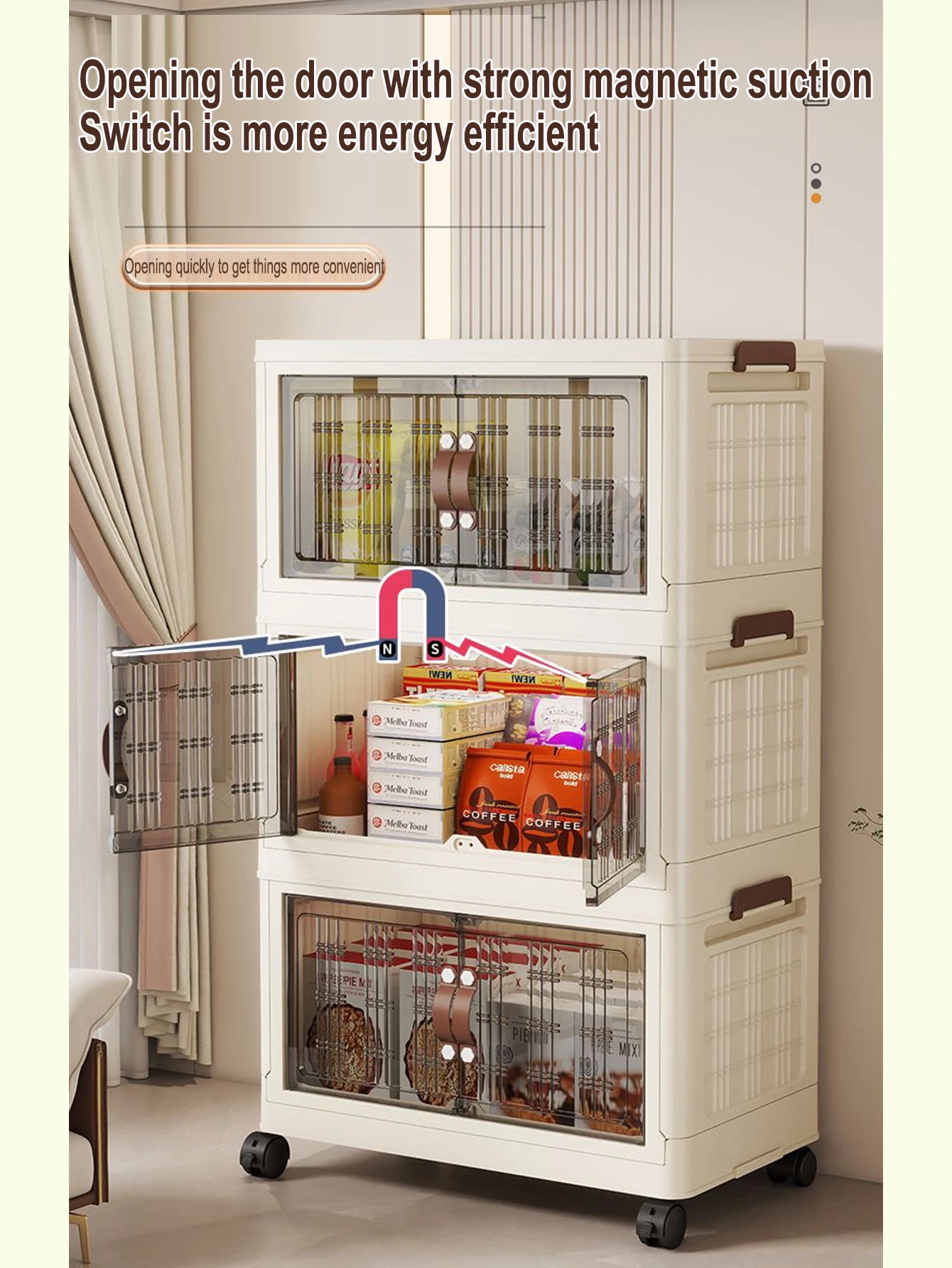 Multifunktions-Klappschrank mit großer Kapazität, staubdichter Kleiderschrank, Schrank-Organizer, einfach zu installierende Aufbewahrungsboxen – Detail 6
