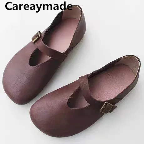 Careaymade-Genuine Leather pure handmade Women\'s shoes,the retro art mori girl big size shoes,lady Leisure fashion flat Shoes