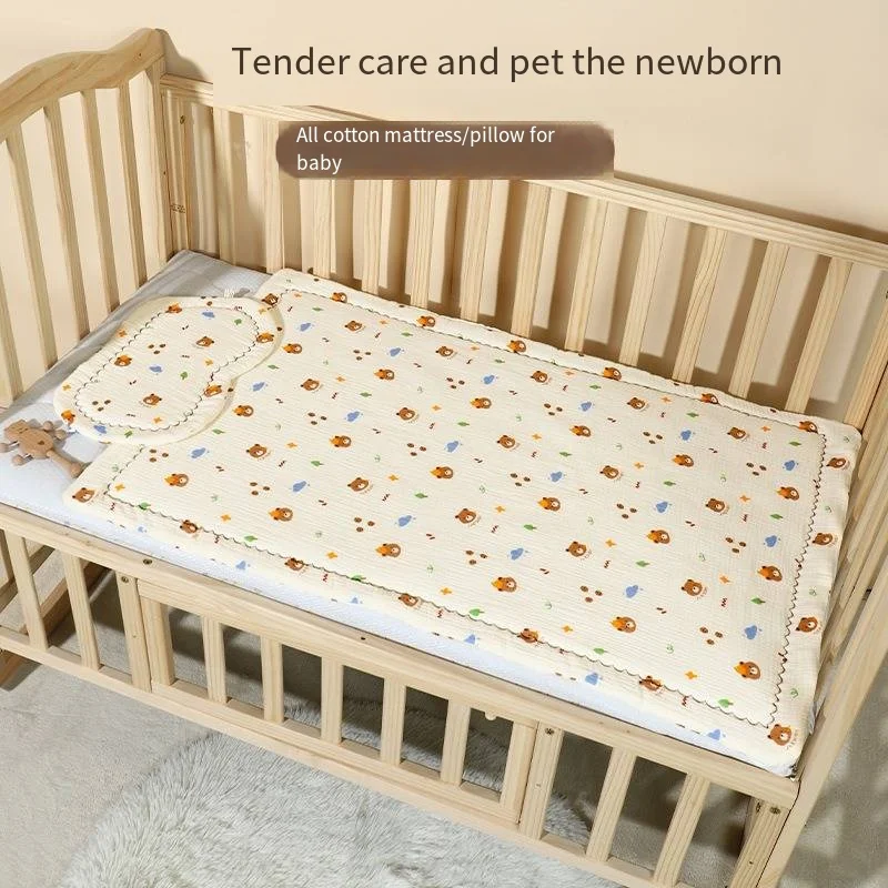 Newborn Infants Children Pure Cotton Washable Large-sized Mattresses Children's Pillows Kindergarten Nap Covers Blankets Quilts