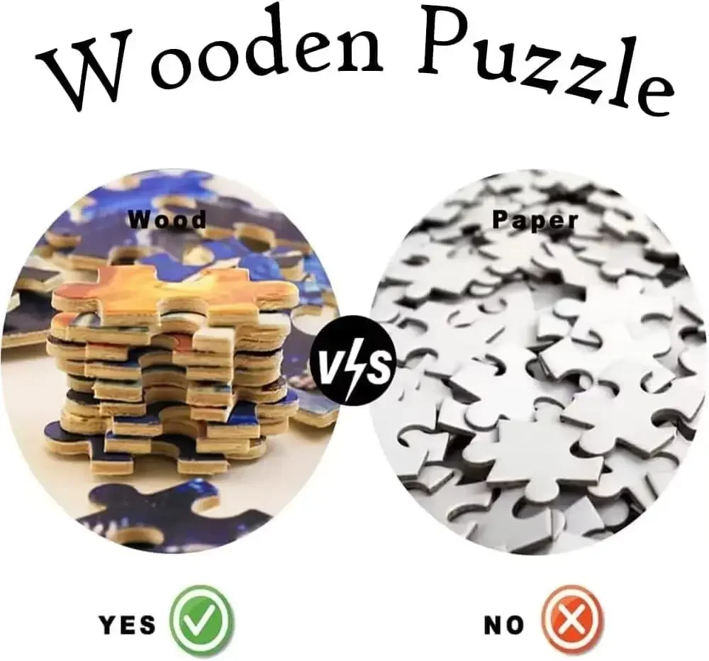 Lovely Beaver 120/300/500/520/1000/1314 Pcs Wooden Jigsaw Puzzles for Livingroom Gameroom Bedroom Family Gathering Activity