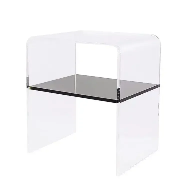 

Nordic Acrylic Coffee Table Bedside Table Sofa Edge Table Transparent Modern Minimalist Living Room Bedroom Bedside Storage