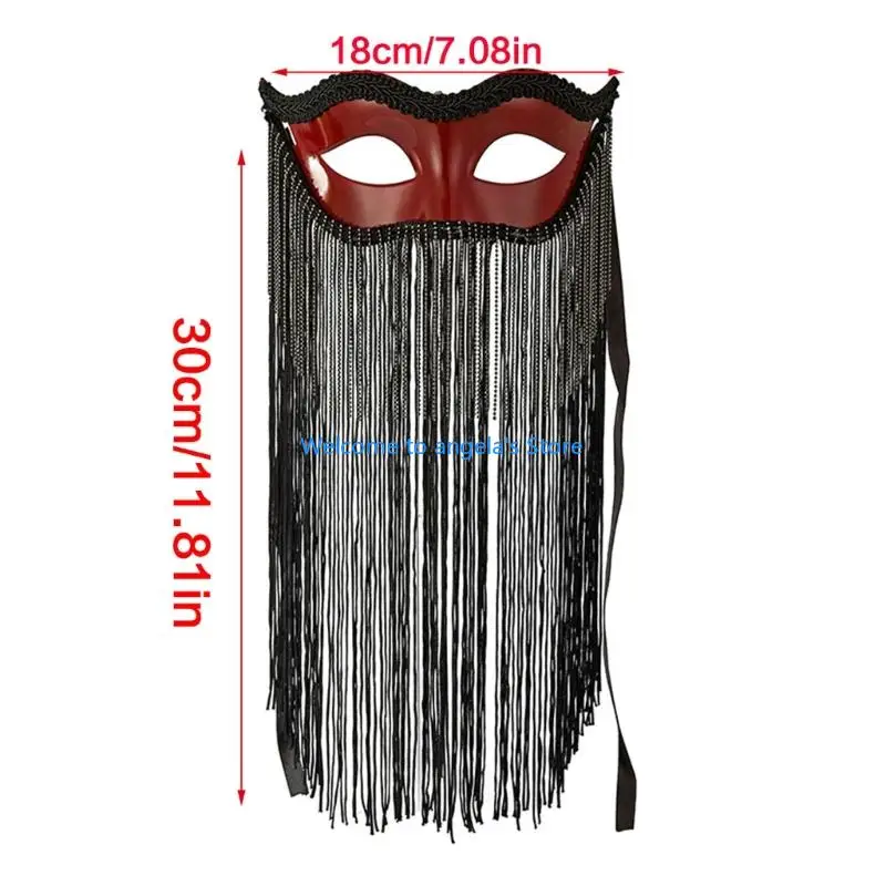 X4yc masquerades masker mardi gras masker masker kanten vossen katten gezichtsmasker met bloemen kwastjes fringe sluier half