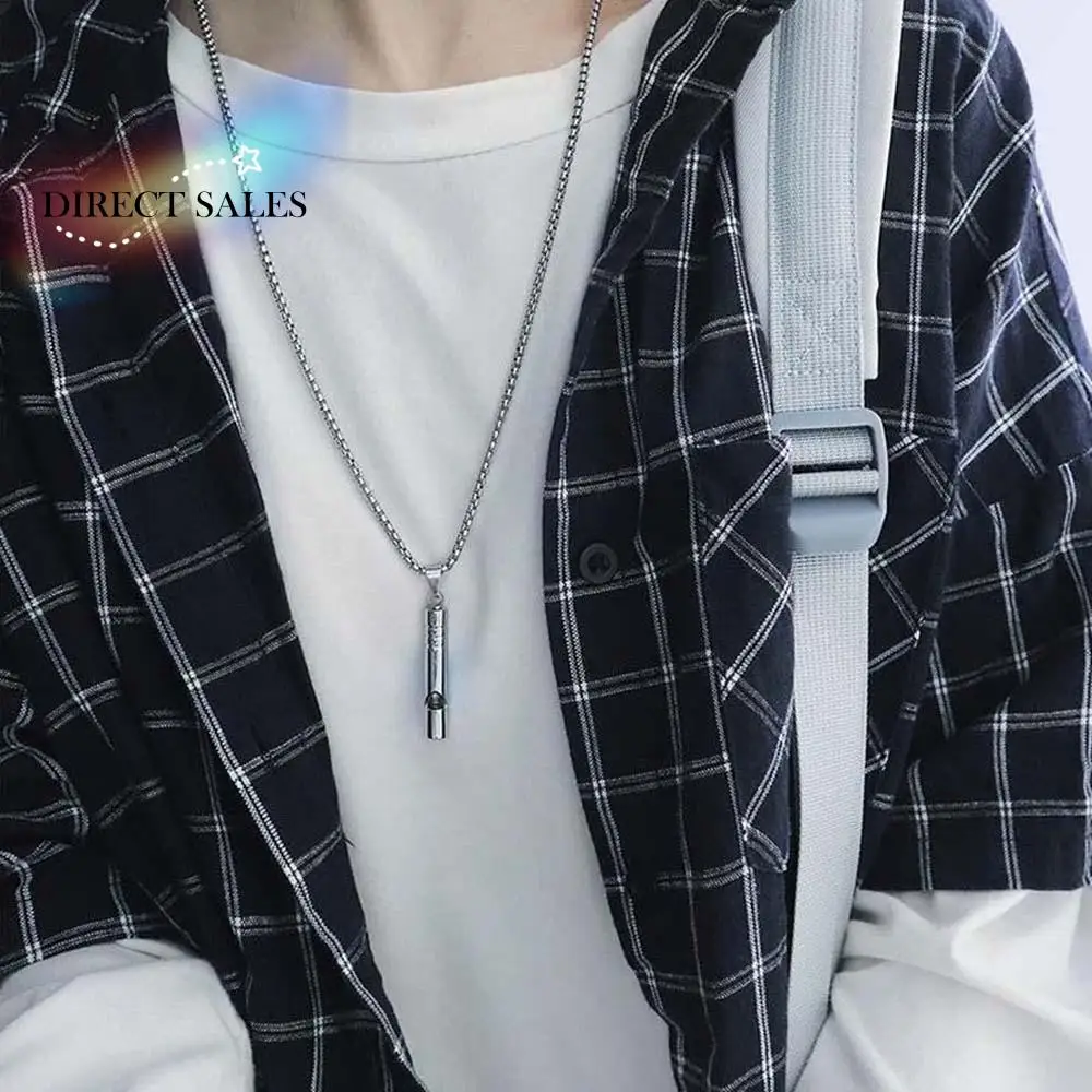 

Silver Jewelry accessories Cool style Women Hip-hop Whistle necklace Necklace for men Titanium steel chain Sweater chain