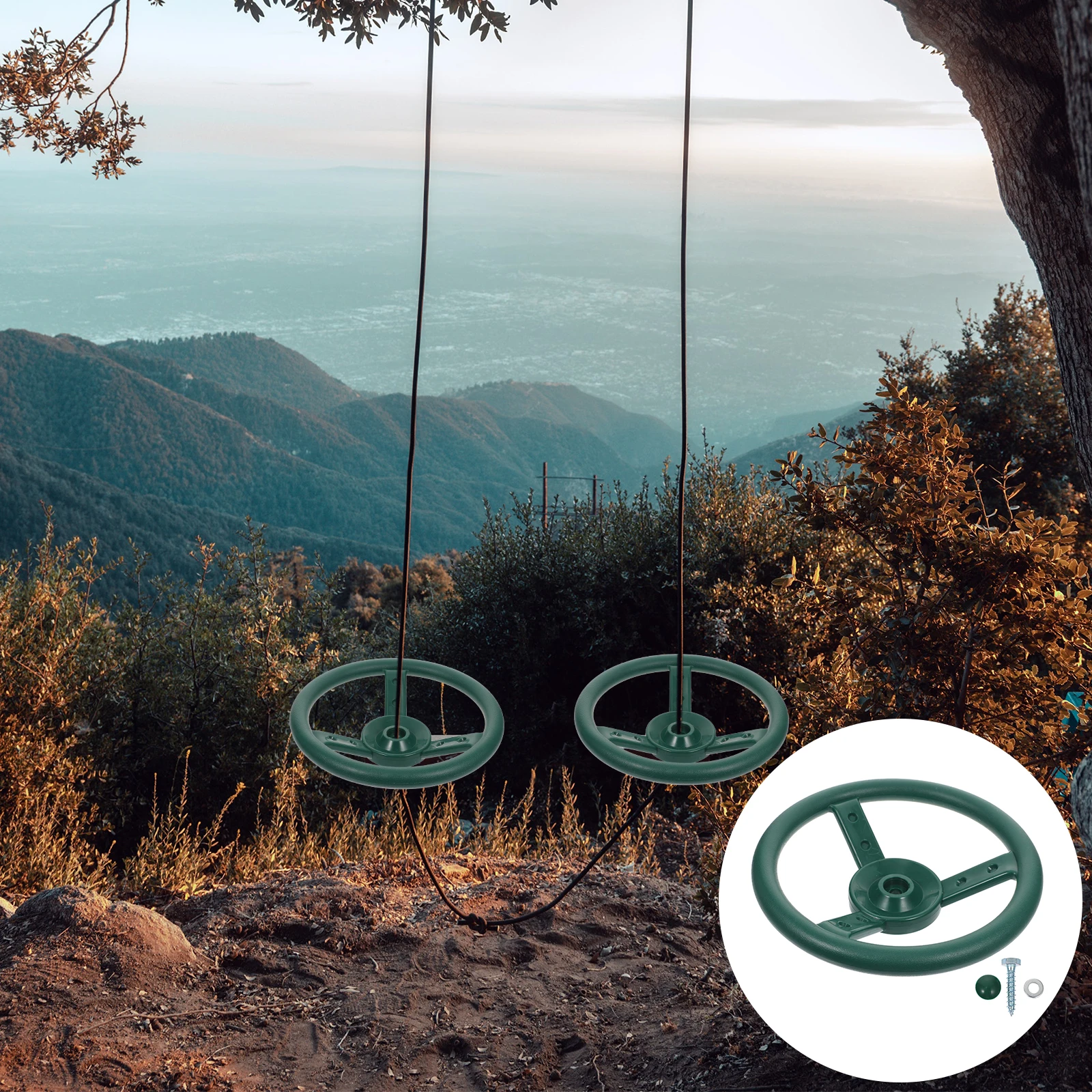 

Small Plastic Steering Wheel Playground Accessories Swing Large for Kids Outdoor Green Disc Child