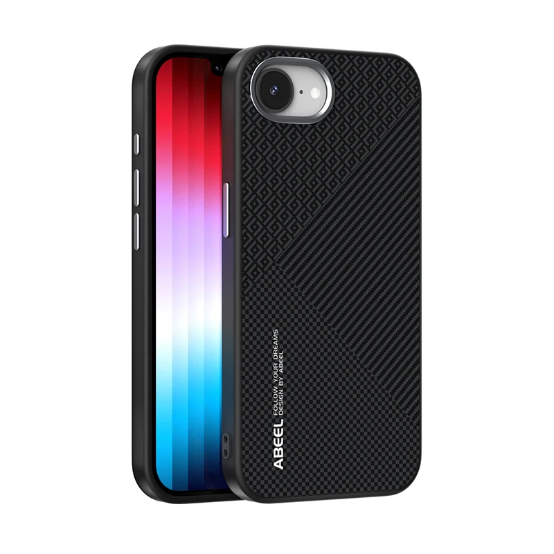 

For iPhone 16E 2025 Case Magsafe Slim Alloy Lens Magnetic Wireless Charger Carbon Fiber Case Cover Shockproof Anti-slip Grip