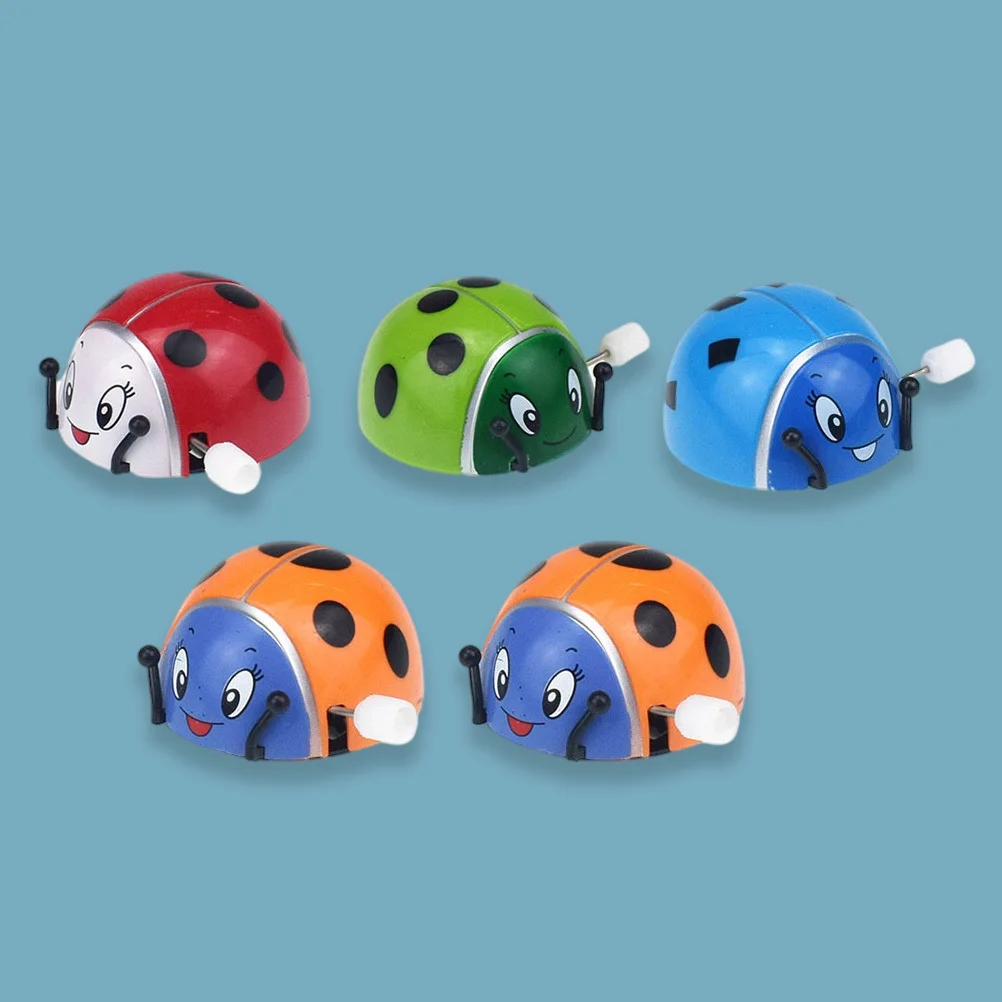 

6Pcs Wind-Up Plastic Ladybug Hopping Playthings Kids Clockwork Fun Party Supplies Prize Gift Wind-Up Ladybug Toys
