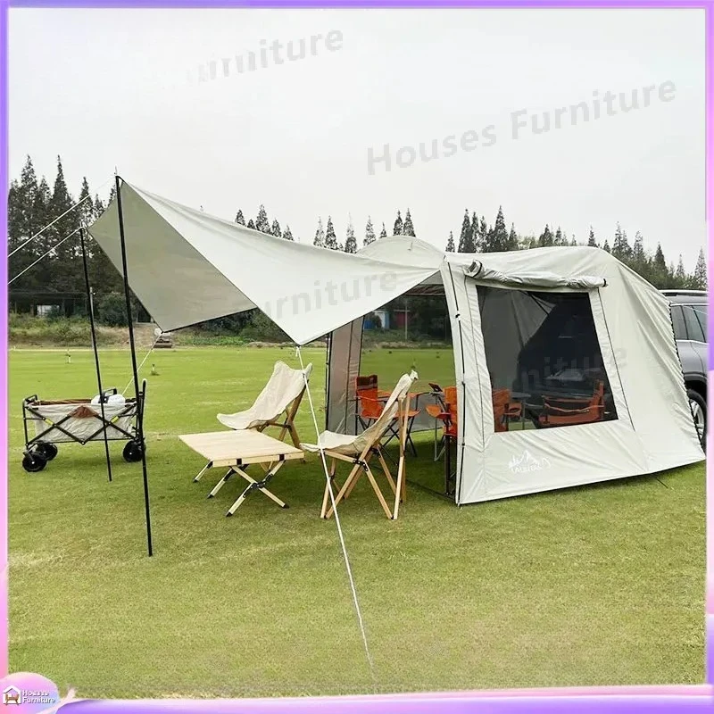 For Car Rear Trunk Tent Outdoor Camping Self Driving Tour BBQ Sunshade Rainproof Multi Person Auto Tailgate Awning Shelter