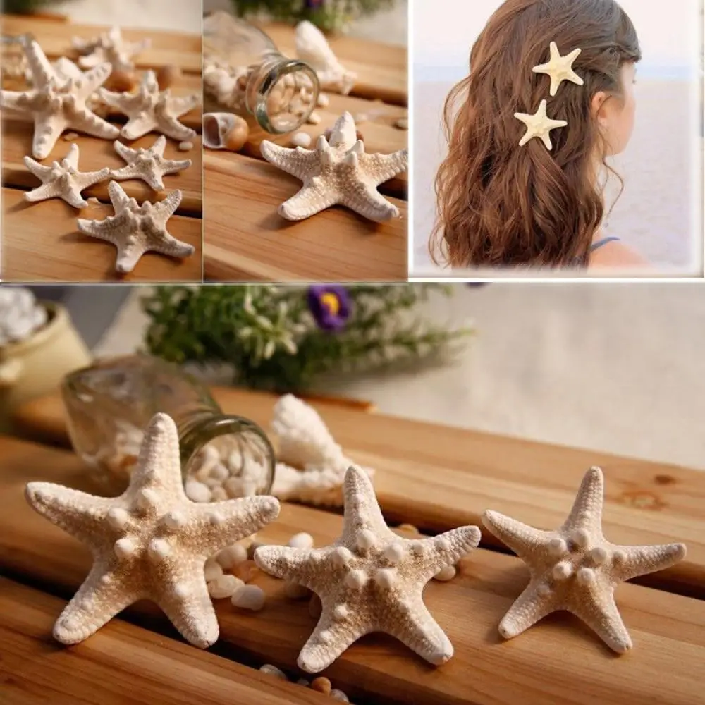 2pcs Womens Starfish Hair Clip Girls Elegant Beauty Natural Sea Star Hairpin Fashion Hot Jewelry