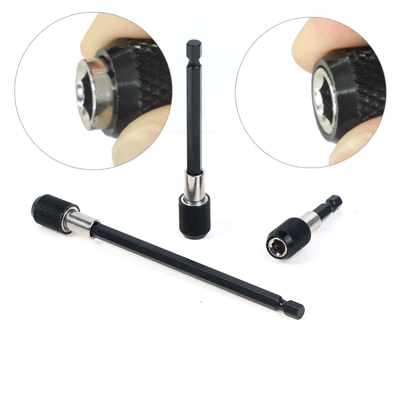 1/3PCS Magnetic Bit Holder Extension 60mm 100mm 150mm 1/4 Inch Hex Shank Quick Release Screwdriver Bit Holder Extension Bar