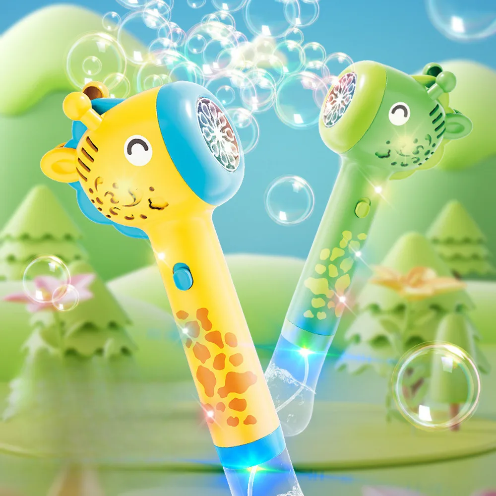Macchina automatica per soffiare bolle con luci a LED Musica Cartoon Bubble Maker Toy per bambini Bubble Outdoor Indoor Play