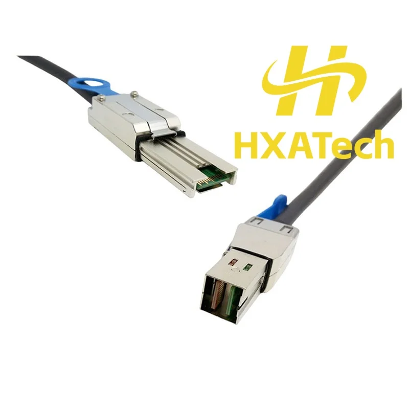 HXATech - New High Quality HD SFF-8644 to SFF-8088 Mini SAS Data Cable High Density HD to SAS Cable Cord