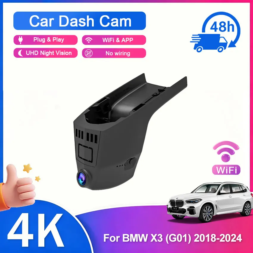 New 4K UHD 2160P Wifi Car DVR Dash Cam Camera For BMW X3 M G01 2018 2019 2020 2021 2022 2023 2024 Dash Cam