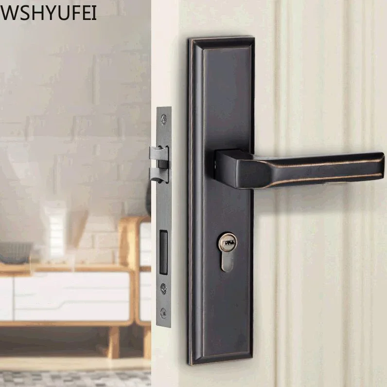 

WSHYUFEI Modern simplicity indoor door locks with key bedroom Zinc alloy Door Lock Silent Anti-theft Hardware Accessories