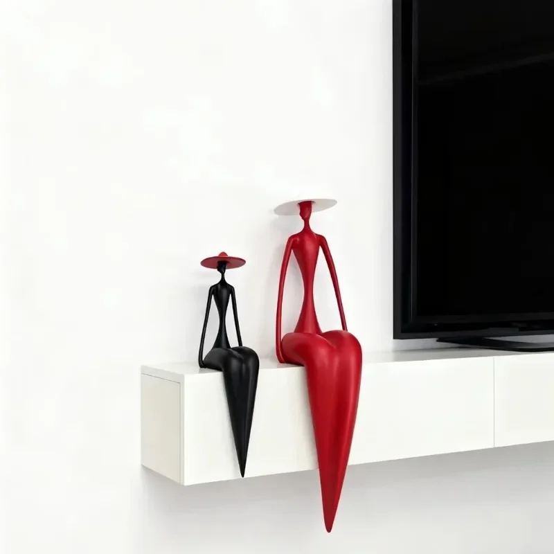 New Abstract Art Figure Sitting Porch Living Room TV Cabinet Italian Sculpture Soft Jewelry Desktop Jewelry