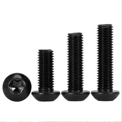 Torx M3 M4 M5 M6 M8 M10 Black Torx Button Six Lobe Pan Head Screw Grade 10.9 steel  Tamper Proof Security Torx Pan Head Screw