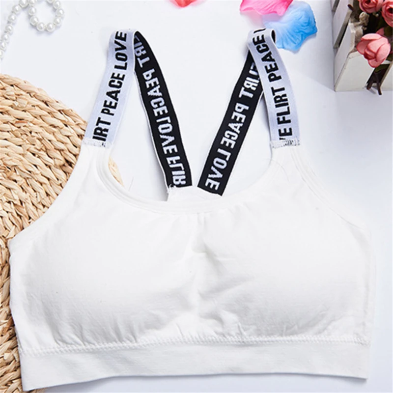 Soutien-gorge Push-Up de sport pour femmes, haut court, noir et blanc, avec lettres, pour course à pied, fitness