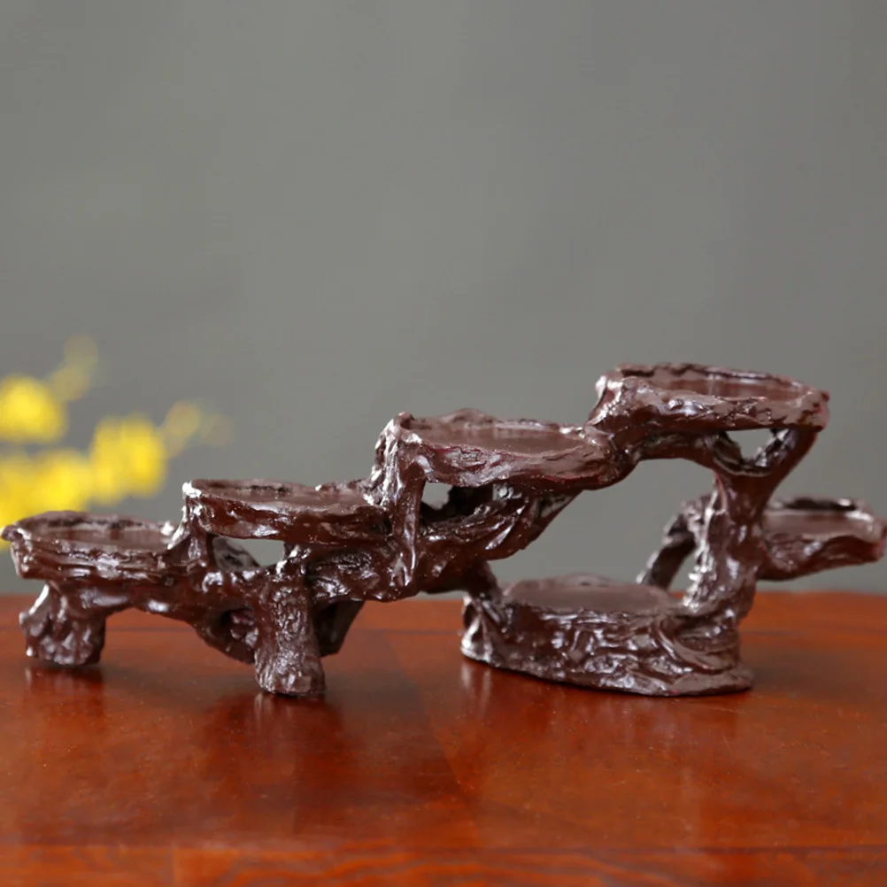

Resin Imitation Wood Display Rack Decorative Desktop Ornament Home Adornment Wood Rack Decor Retro Style