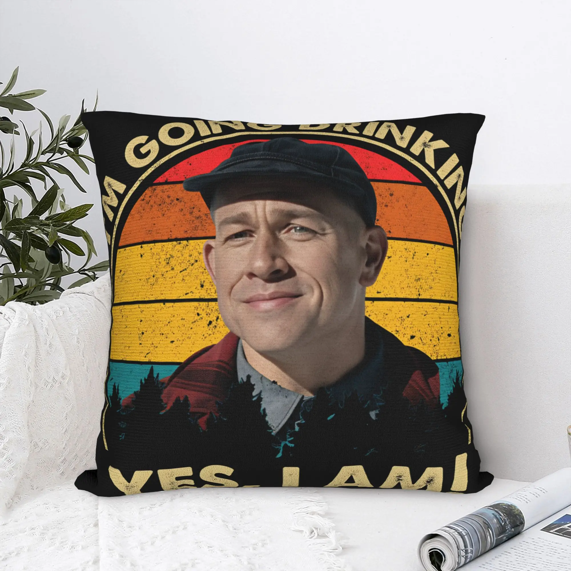 تشارلي هونام إد جين سأذهب للشرب نعم أنا عيد الميلاد وسادة غطاء المنتج رمي كيس وسادة غطاء كرسي متعدد الحجم #5