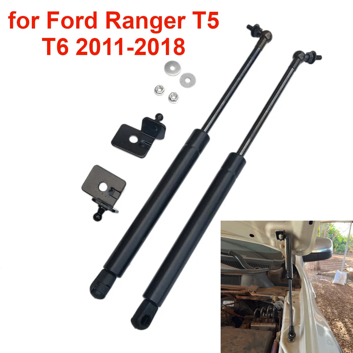 

Front Engine Hood Cover Gas Strut Supports Rod Lift Spring Dampers for Ford Ranger T5 T6 2011-2018