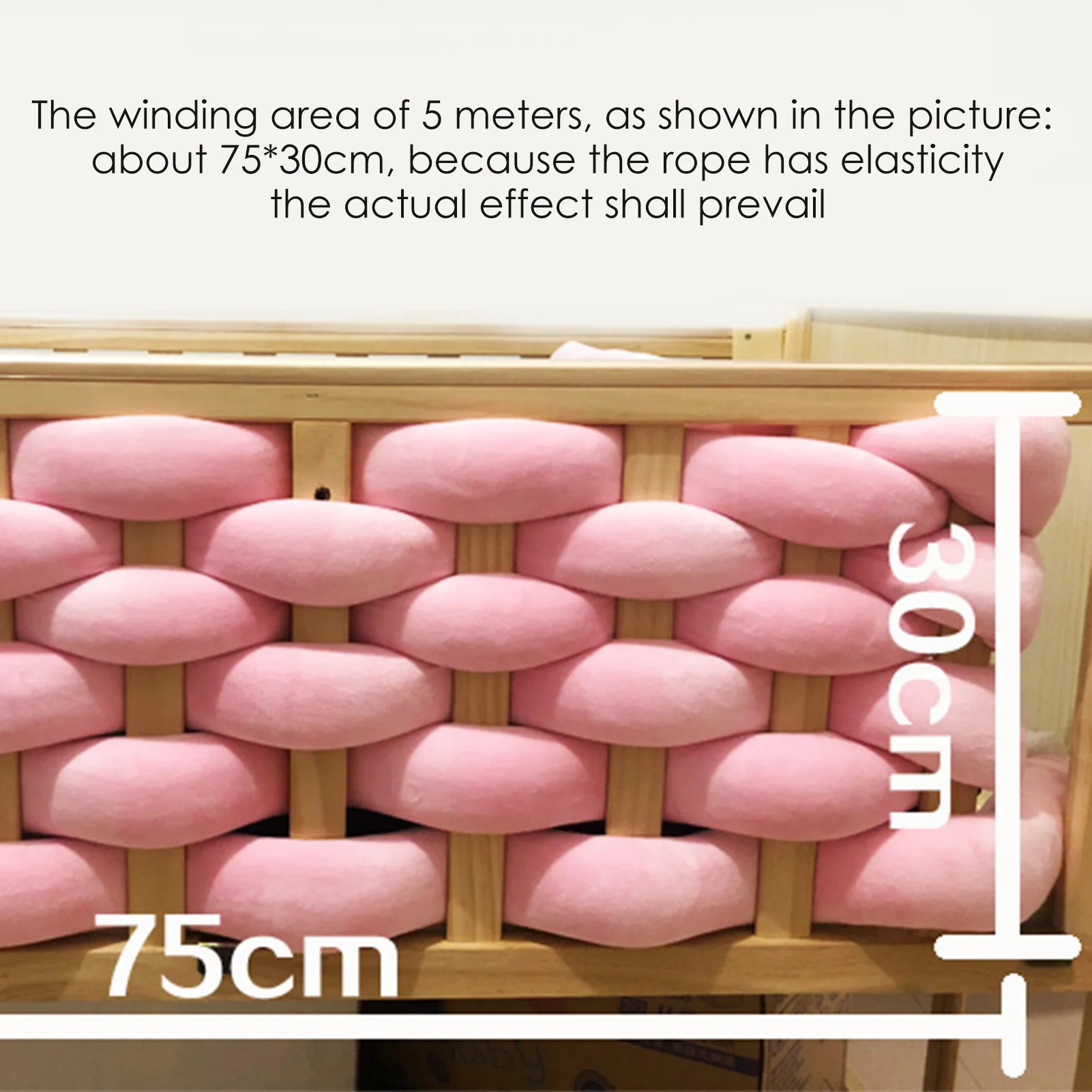 5M Baby Bumper Bed Iswound With Woven Braid Knot Pillow Cushion Bumper For Infant Bebe Crib Protector Cot Bumper Room Decor