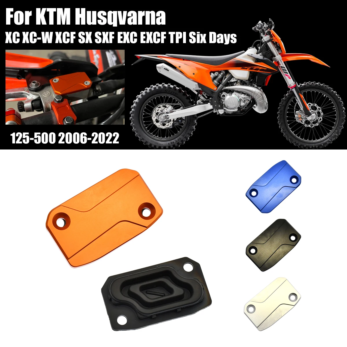 

Motorcycle CNC Front Brake Clutch Fluid Reservoir Cover Cap For KTM EXC EXCF XC XCW XCF SX SXF TPI 125 150 250 350 450 2017-2023