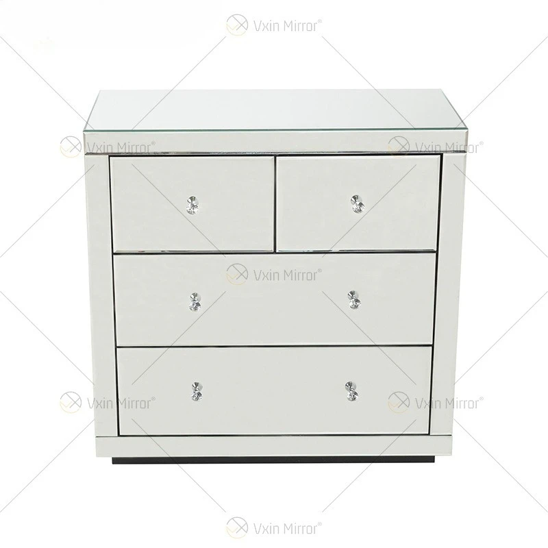 Modern simple bedside mirror chest cabinet storage cabinet bedroom locker furniture American four-drawer wooden edge cabinet