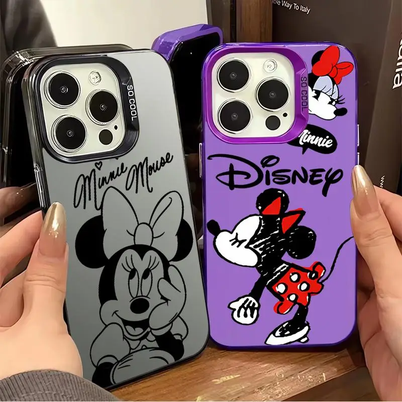 Case For Apple iPhone 15 11 13 14 Pro Max 12 15 Plus 11Pro High-Level Matte Phone Cover Disney Mickey Mouse Minnie