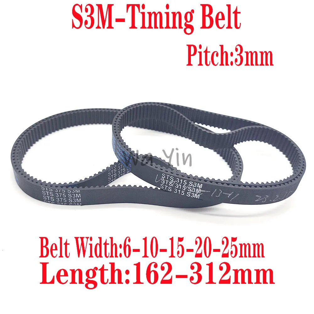 

S3M Rubber Closed Synchronous Belt Width 6-10-15-20-25mm Length S3M162-S3M312mm Lndustrial Transmission Belt