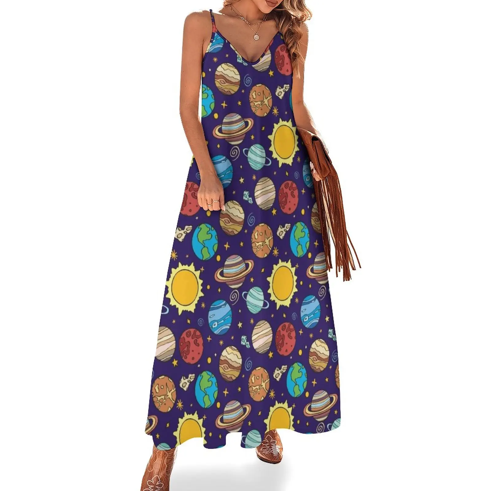 

Солнечная система платье без рукавов платье для выпускного вечера Женская одежда в Корейском стиле