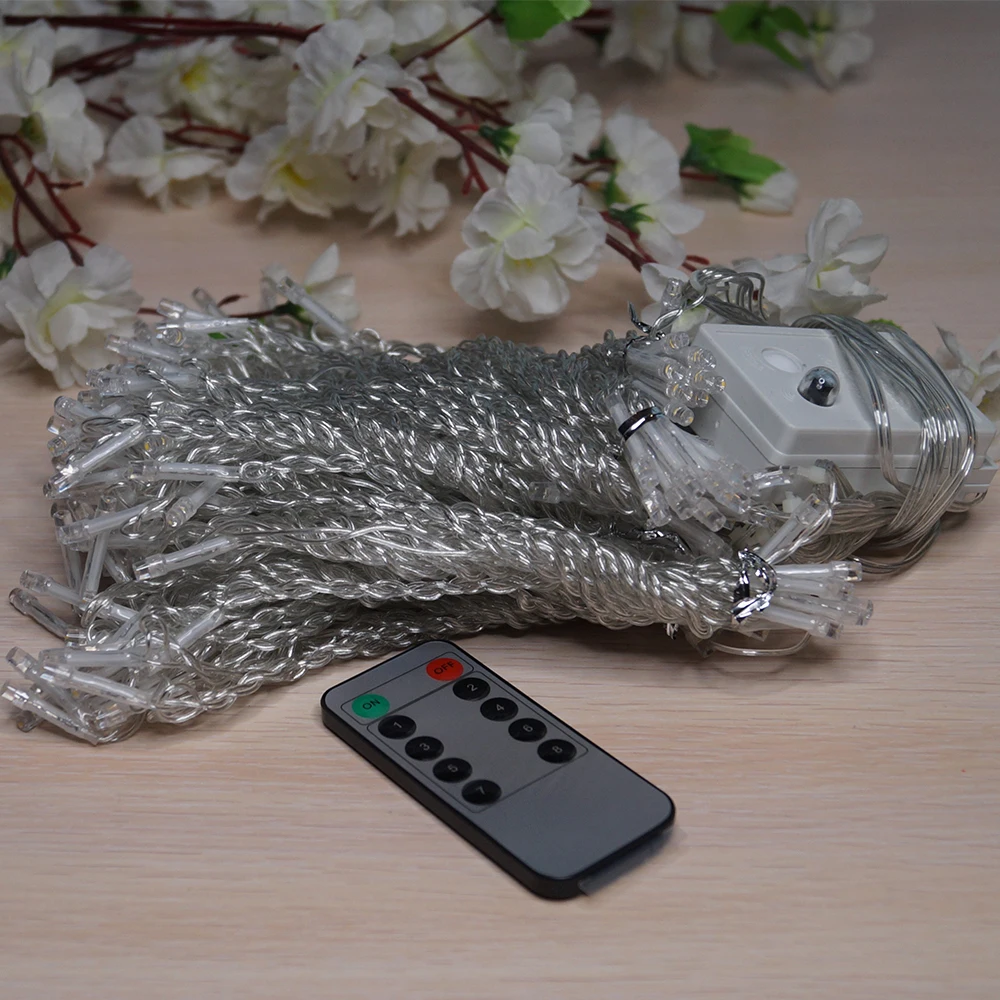 LED Curtain Light String 6M Remote Fairy Flash Lights String LED For Home Bedroom Window Lighting Wedding Party LED Decoration