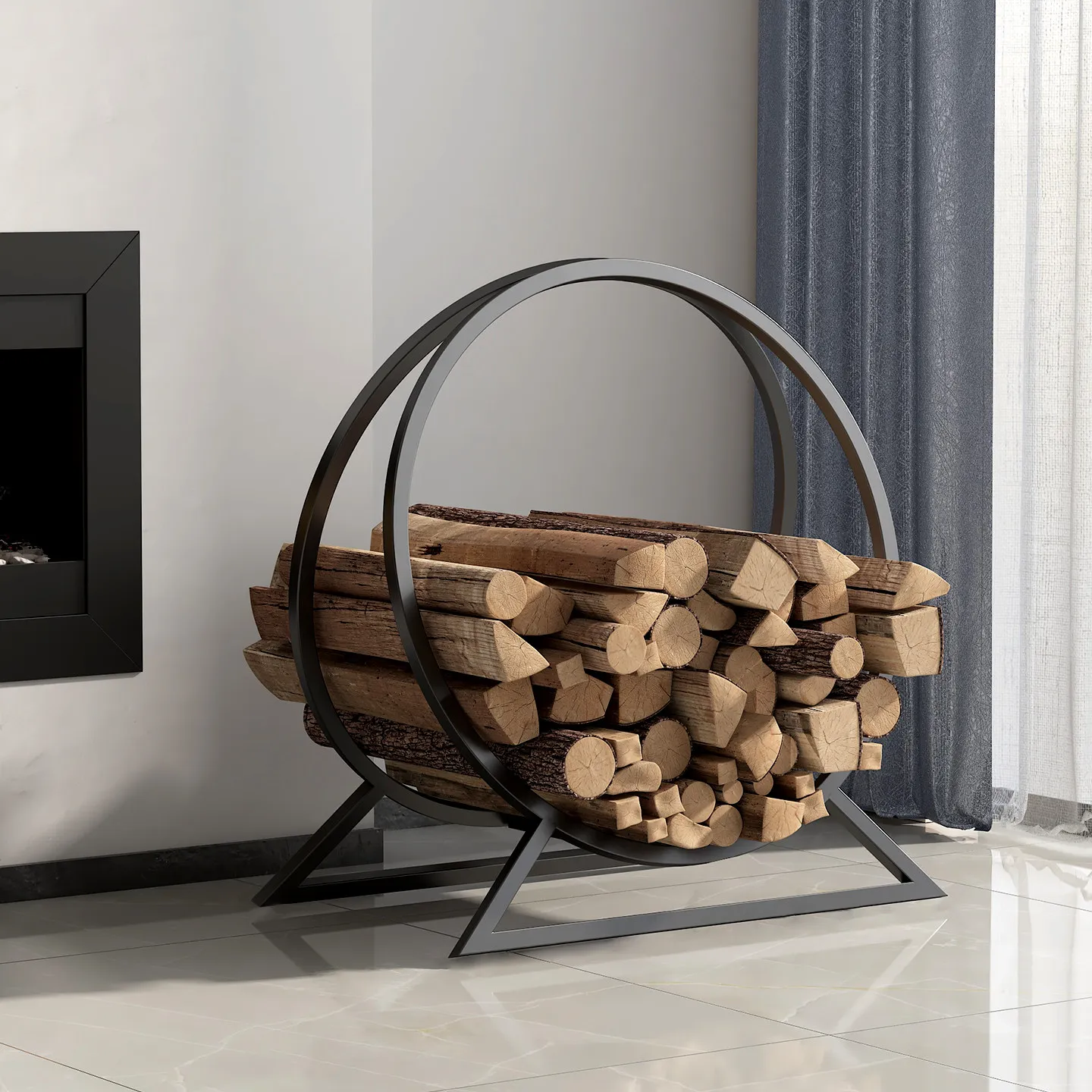 New wrought iron fireplace firewood  accessories   wood stacking storage rack