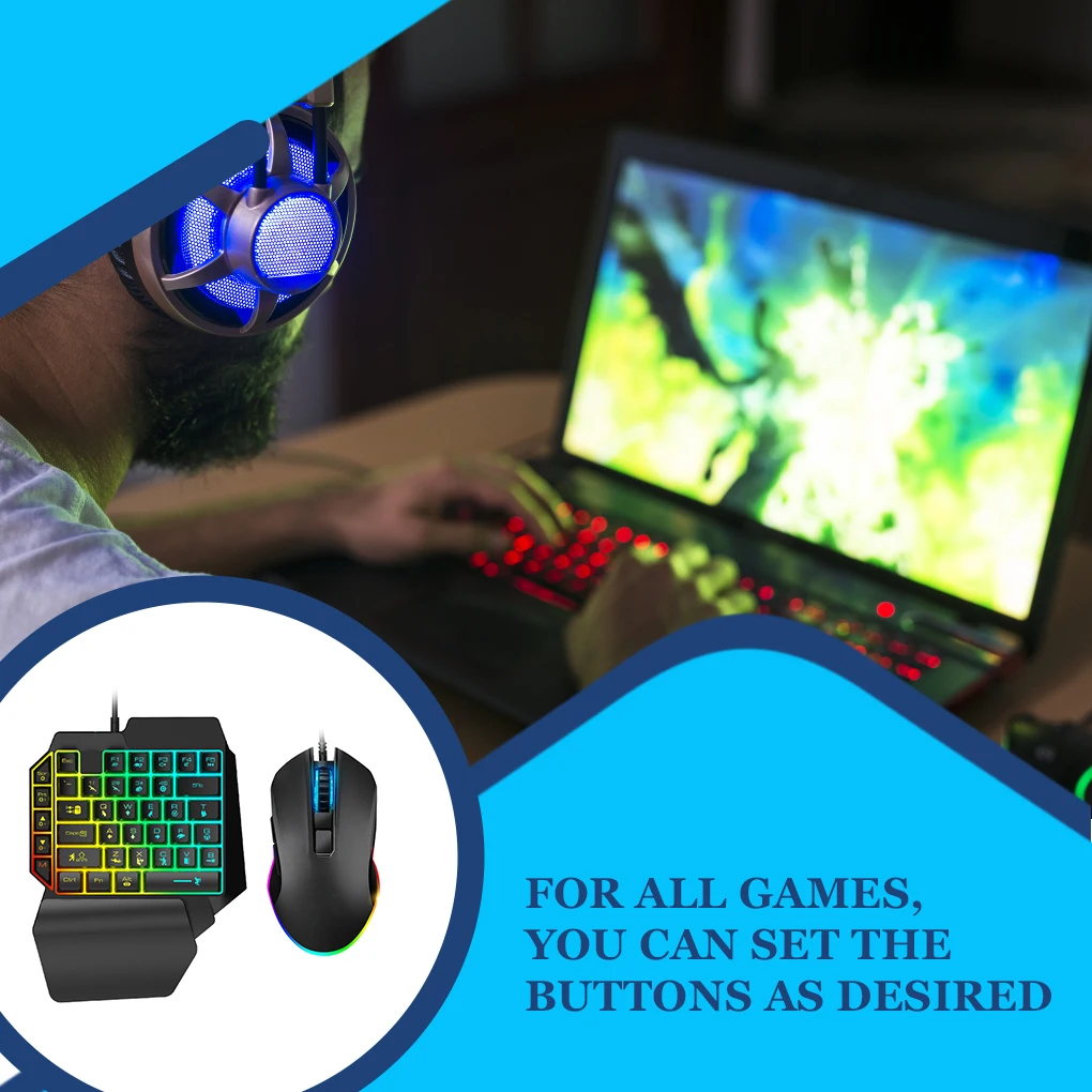 One-Handed Mechanical Keyboard Gaming Keypad Mouse Game Controller