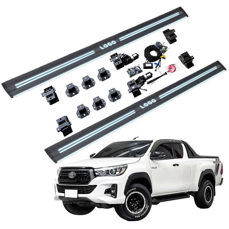

Stock Available Running Board Automatic Electric Power Side Step Dual Lights for TOYOTA Hilux REVO/ROCCO Pickup Truck 2015-2019