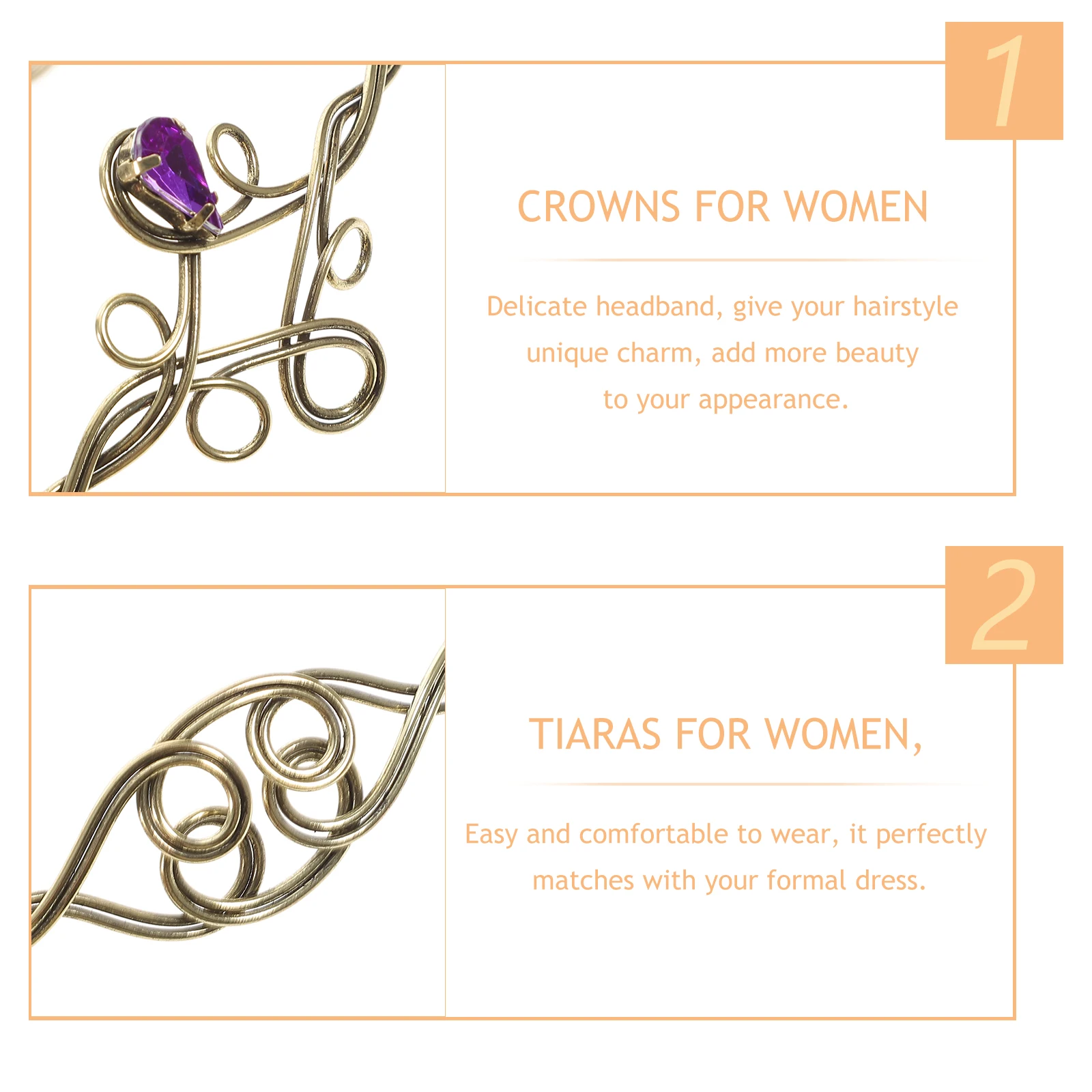 

Metal Rhinestone Headband Durable Bridal Tiara Bride Crowns Wedding Hair Accessory Prom Birthday Crowns for Women